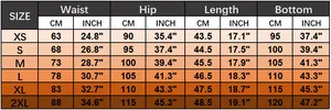 Tableau des tailles détaillé pour jupes femme avec mesures de taille et hanches en cm