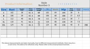 Detailed size chart for women casual summer printed two piece beach set from S to 2XL