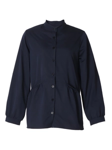 Women's casual long sleeve windbreaker jacket with stand collar and double pockets