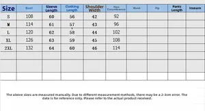 Detailed size chart for floral print jacket showing measurements from S to 2XL sizes