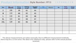 Size chart table for lamb wool jacket showing measurements from S to 2XL with error margins