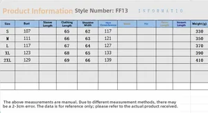 Detailed size chart for wool blend vest showing measurements from S to XXL for a perfect fit