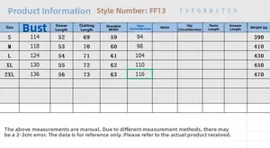 Size chart for women's loose flight jacket showing S to 2XL measurements and weights
