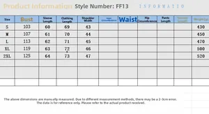 Größentabelle für Damen-Steppjacke mit Angaben zu Brustumfang, Ärmellänge und Gewicht