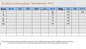 Size chart for high waist pleated skirt showing waist and length from size S to 2XL