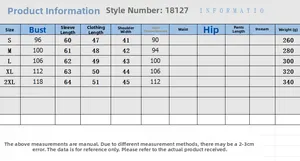 Detailed size chart for women short suit jacket showing S to XXL measurements in cm