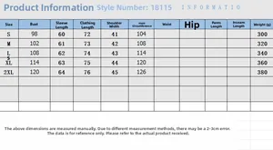 Detailed size chart for linen blazer jacket including measurements from S to 2XL