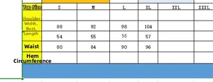 Tableau des tailles détaillé pour haut dos nu avec mesures du buste, longueur et taille