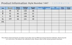 Tableau des tailles pour robe en maille française avec mesures du S au 2XL