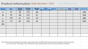 Size chart for women's long-sleeve blazer dress with detailed measurements in centimeters
