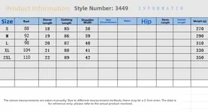 Size chart for denim short sleeve dress showing measurements from S to 2XL with weight data
