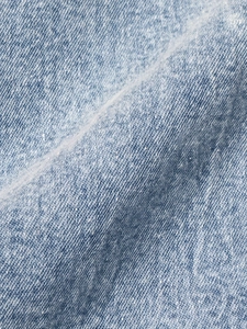 Short sleeve denim dress in light blue wash featuring a textured twill fabric weave