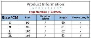 Size chart for women's V-neck sleeveless top listing chest and length measurements