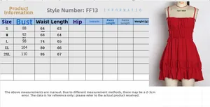 Size chart and measurement guide for the red backless ruched mini dress for women