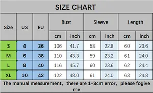 Tableau des tailles détaillé pour veste en jean femme avec mesures allant du S au XL