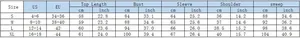 Detailed size chart for V-neck long sleeve knit top with US and EU measurement guide