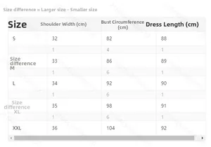 Size chart showing bust and length measurements for women floral sleeveless dress