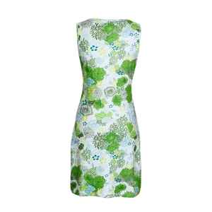 Detail view showing the back side and stitching of floral sleeveless summer beach dress