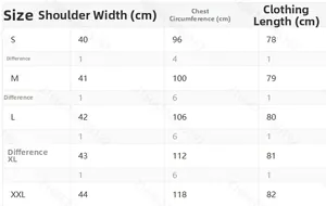 Detailed size chart for women's printed casual shirt with measurements from S to XXL