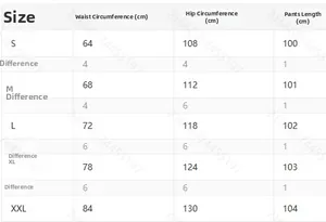 Size chart detail for women's linen straight trousers showing waist and length measurements
