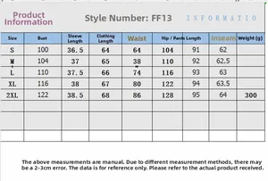 Detailed size chart for women floral two-piece set including bust and waist measurements