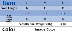 Size chart showing bust and length specs for this loose fit women's knit sweater