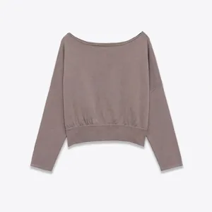 Women Casual Off-the-Shoulder Knit Sweater Long Sleeve Loose Pullover Top Solid Color Soft Fall Winter Knitwear Jumper