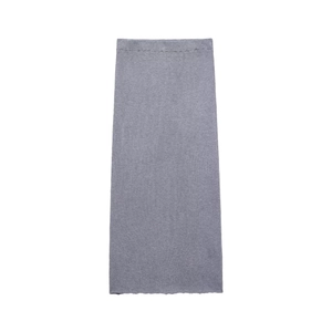Close-up of deep grey diamond pattern knit fabric texture on sleeves and belt set