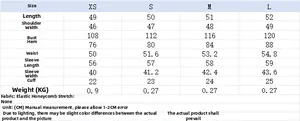 Tableau des tailles détaillé pour chemisier plissé femme avec mesures en XS S M et L
