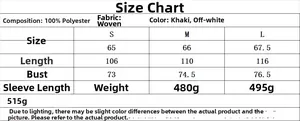 Detailed size guide and fabric composition table for women's two-piece casual set