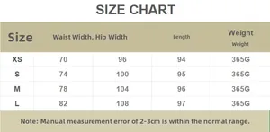 Guide des tailles pour pantalon évasé en similicuir avec mesures taille, hanches et longueur