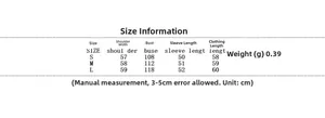 Size chart for women quilted jacket showing shoulder, bust, and sleeve length in centimeters