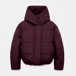 Women Hooded Padded Jacket Winter Warm Quilted Puffer Coat Solid Color Zipper Outerwear Casual Streetwear Jacket For Women