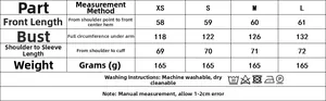Size chart showing front length, bust, and sleeve measurements for beaded embroidery shirt