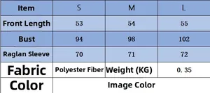 Detailed size chart for women's knit sweater featuring length, bust, and sleeve dimensions