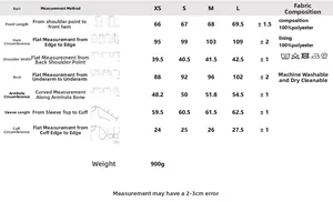 Size guide for women's velvet blazer showing detailed measurements and fit specifications