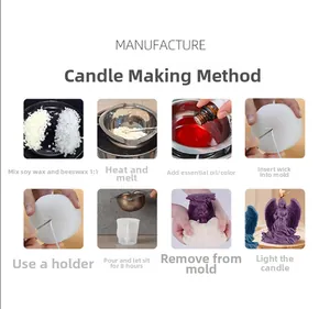 Step-by-step DIY guide for making angel candles with soy wax, beeswax and essential oils