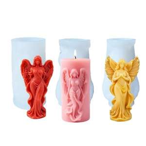 DIY 3D kneeling angel silicone molds for making scented candles and plaster decorations
