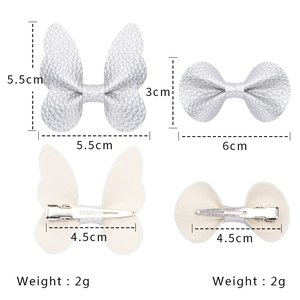Lychee pattern butterfly hair clips for girls set with detailed size and weight dimensions