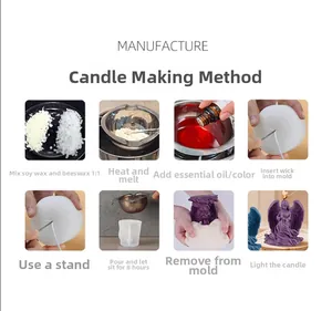 Eight-step DIY tutorial for making detailed angel candles using silicone molds