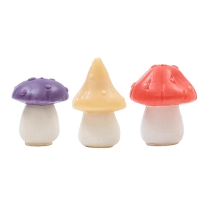 Set of 3 colorful mushroom resin miniatures for DIY decor and miniature garden landscapes