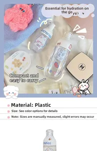 Close-up of cute cartoon spray bottles with rabbit patterns and fine mist nozzles