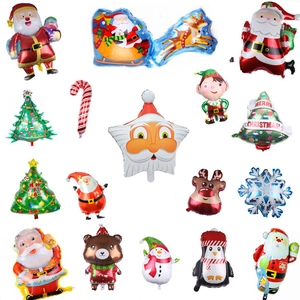 Christmas Foil Balloons Cartoon Santa Claus Reindeer Snowman Penguin Shaped Inflatable Party Decorations Holiday Decor