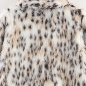 Chic leopard print faux fur coat with soft plush texture for winter street style fashion
