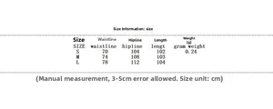 Guide des tailles pour pantalon large femme avec mesures de taille et hanches en cm