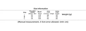 Detailed size guide table for brown vintage PU leather motorcycle jacket in cm units