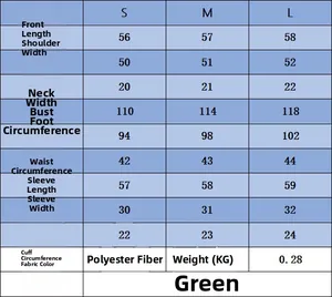Detailed size chart for women's knit cardigan showing S/M/L measurements and fabric data