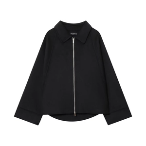 Women Casual Loose Zipper Jacket Soft Imitation Woolen Oversized Lapel Long Sleeve Solid Color Streetwear Fall Winter Coat