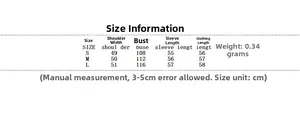 Detailed size chart for women's plaid cotton jacket showing S, M, L measurements in cm