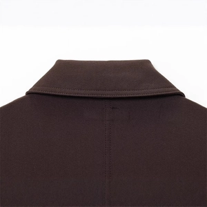 Deep brown casual jacket with notched lapel and high-quality twill wool texture
